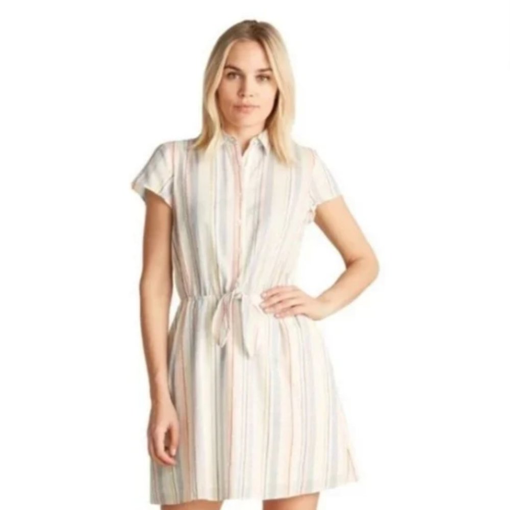 J. Crew Mercantile Rainbow Seersucker Dress Sz L